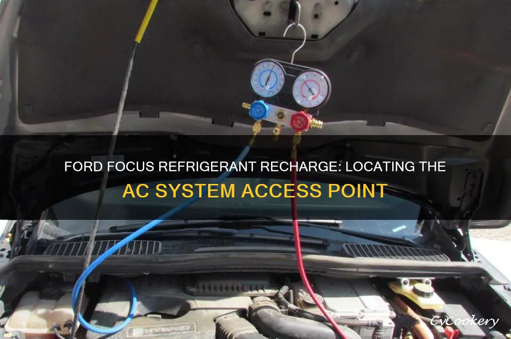 where is the ford focus refrigerant recharge