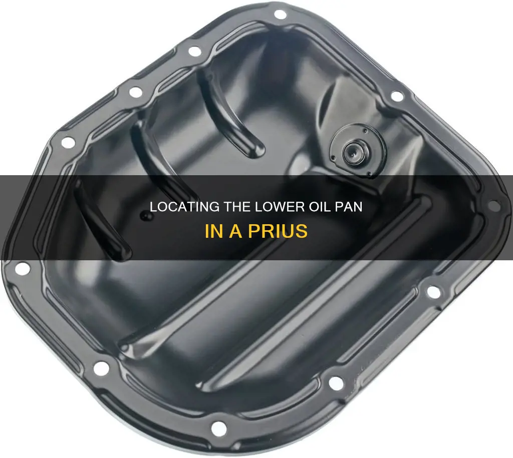 where is the lower oil pan on a prious