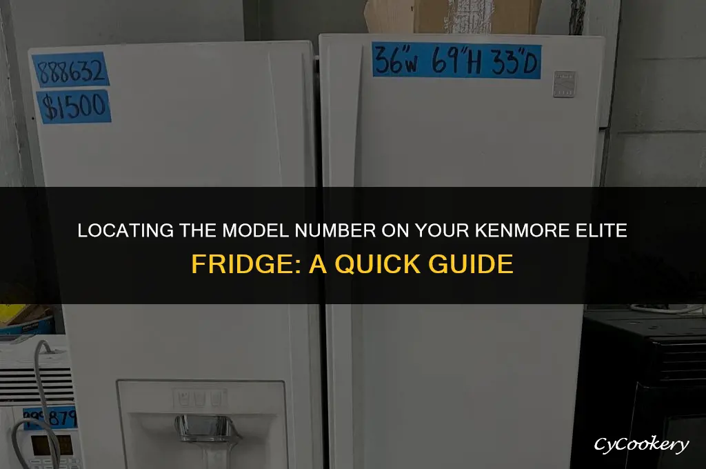 where to find model number on kenmore elite refrigerator