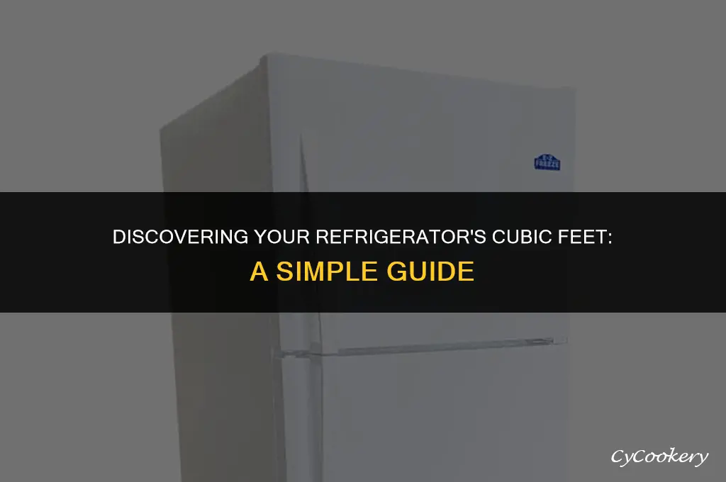 where to find the cubic feet of a refrigerator