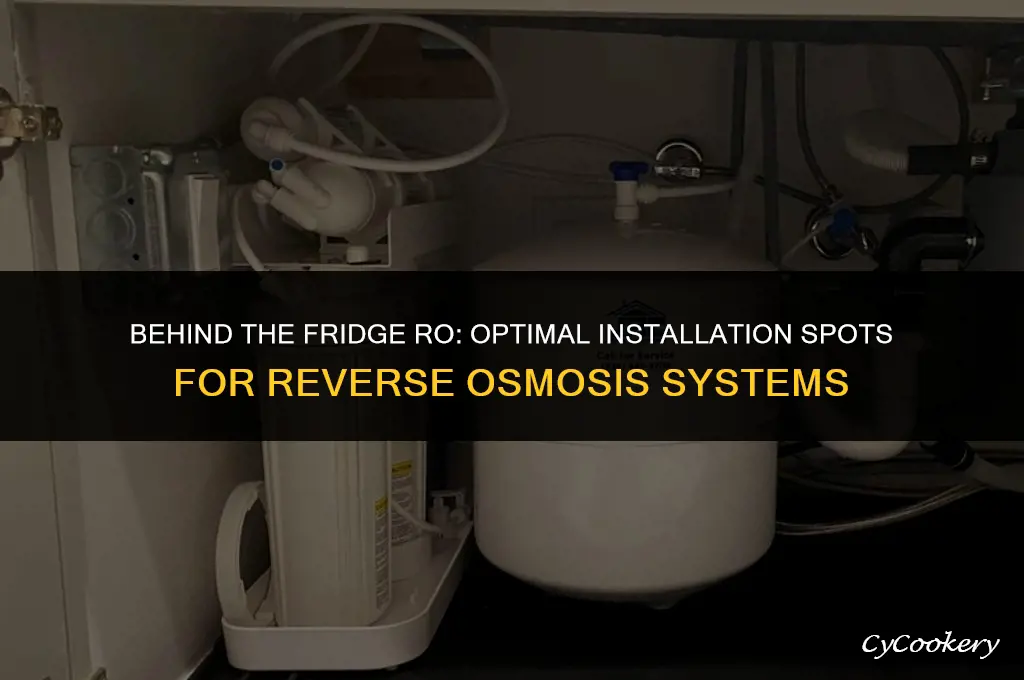 where to install reverse osmosis system behind refrigerator