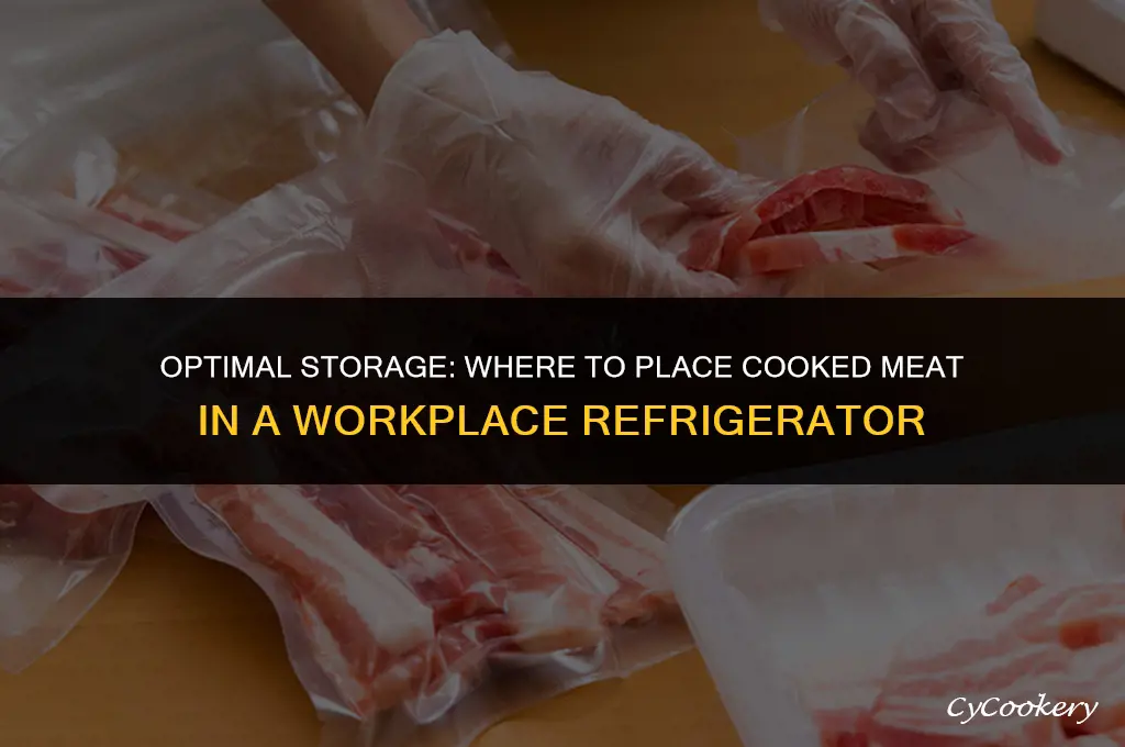 where to plsce cooked meat in refrigerator in workplace
