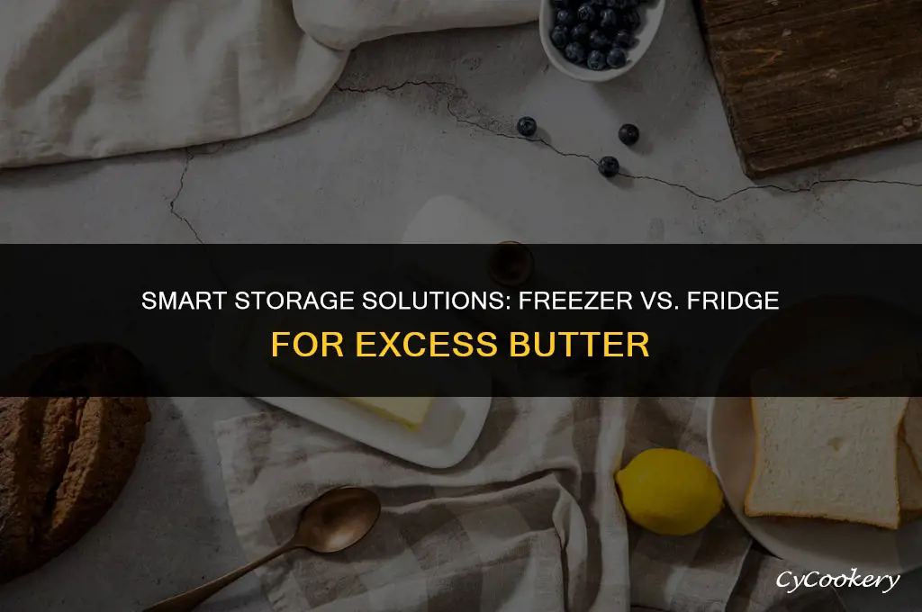 where to store excess butter in freezer or refrigerator
