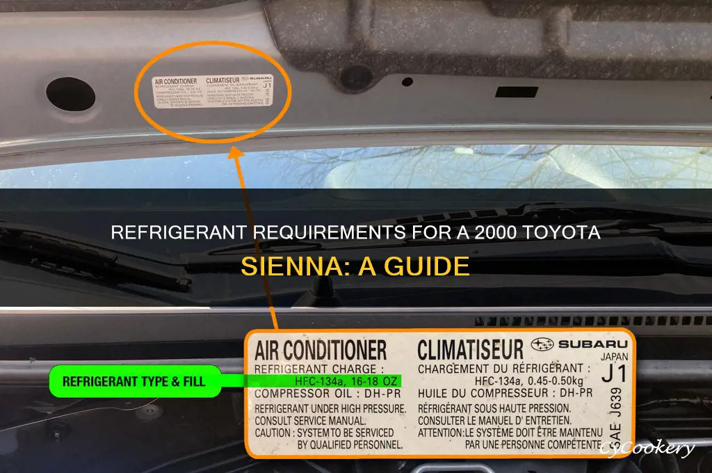 which refrigerant is required for a 2000 toyota sienna