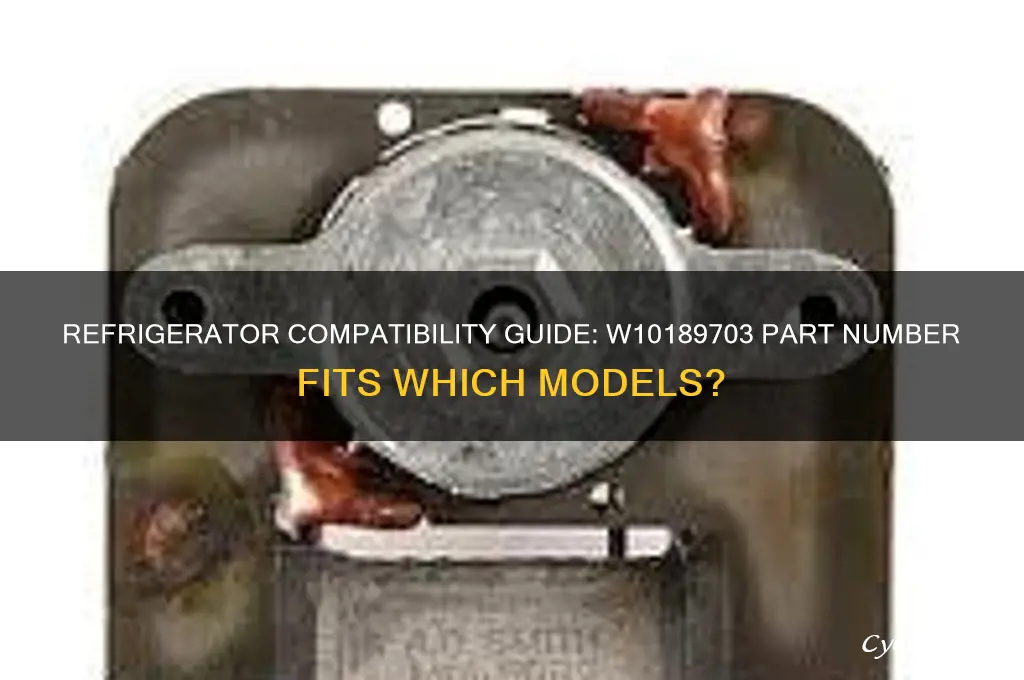 which refrigerators does part number w10189703 fit