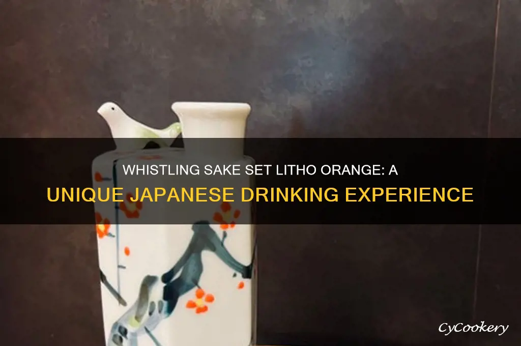 whistling sake set litho orange