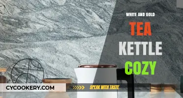 Elegant White and Gold Tea Kettle Cozy: Style Meets Function