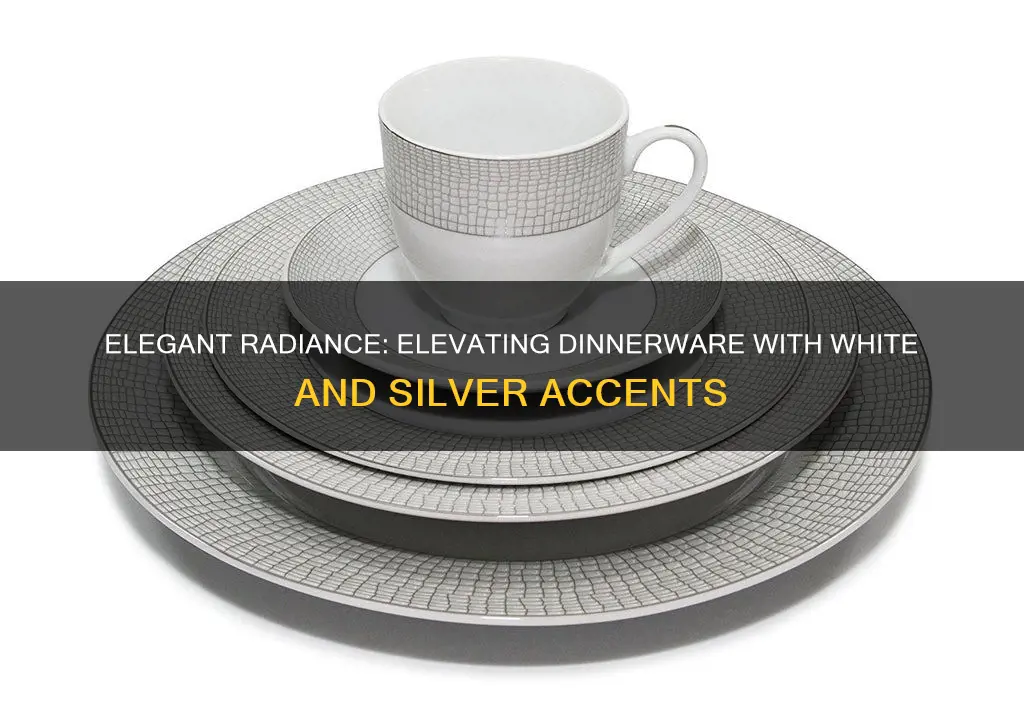 white and silver dinner set