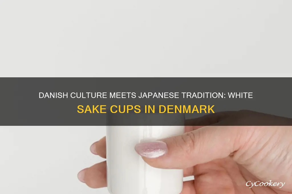 white sake cup with danish people