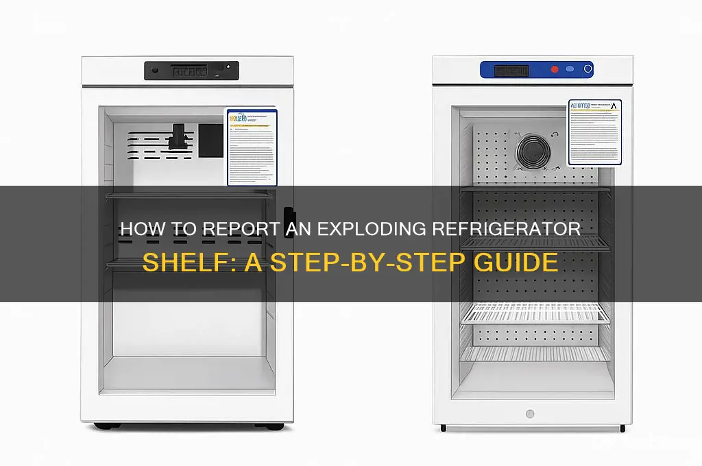 who to report exploding shelf in refrigerator