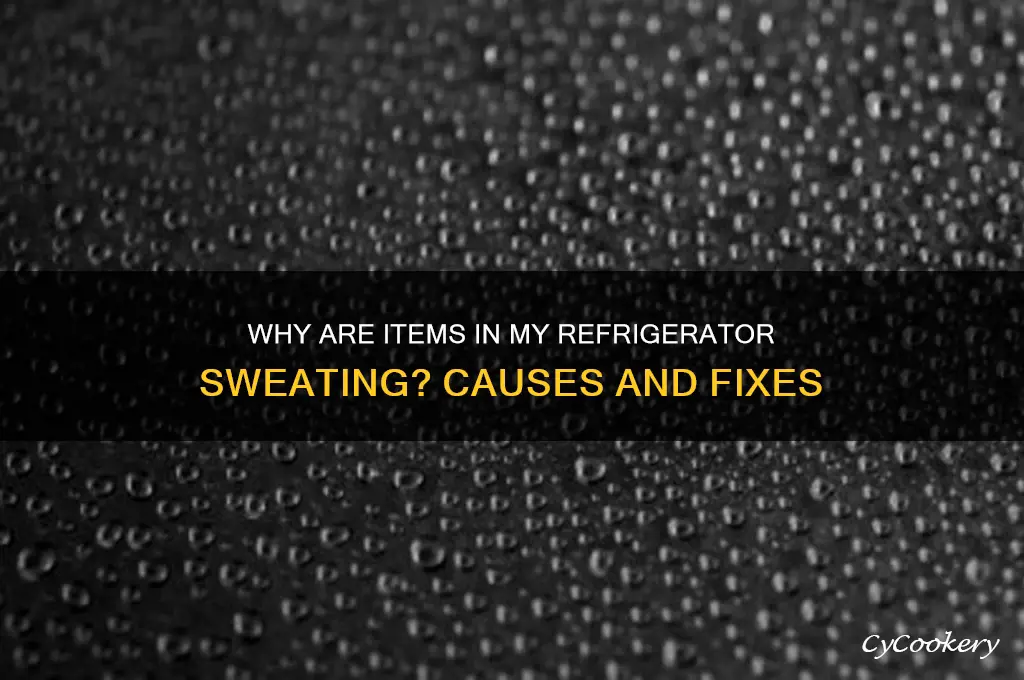 why are items in my refrigerator sweating