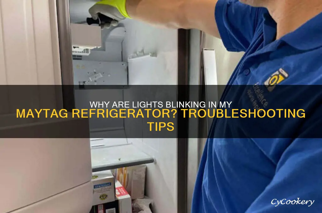 why are lights blinking in maytag refrigerator