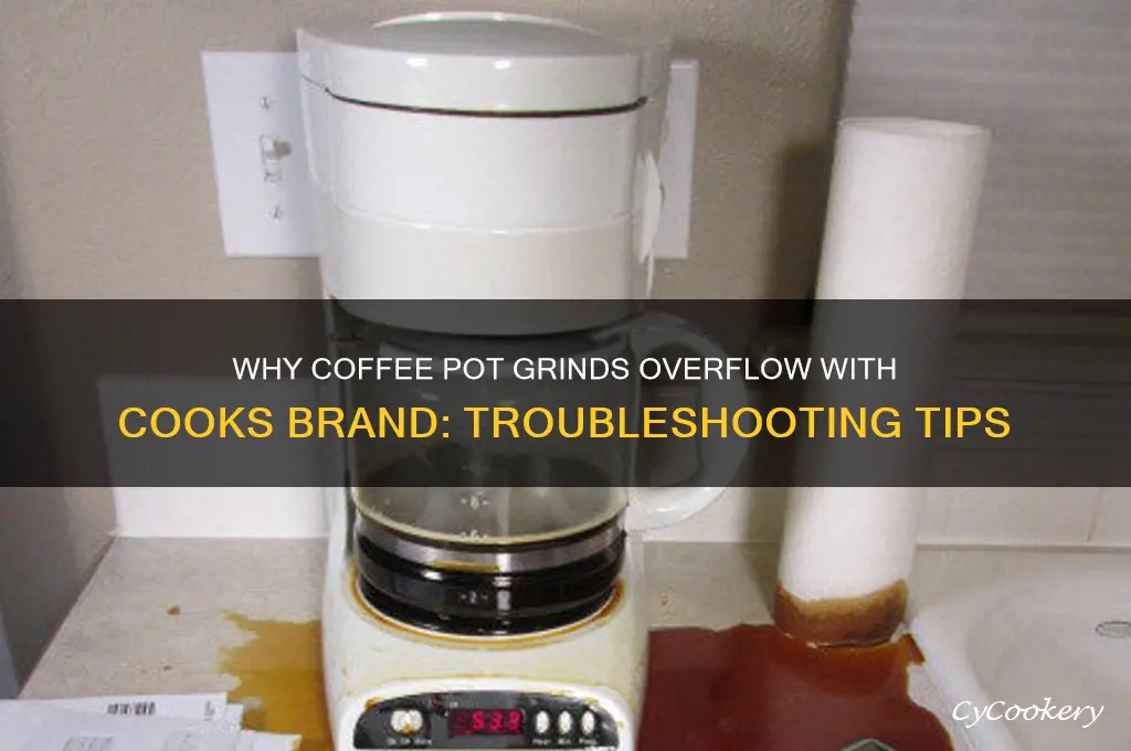 why does coffee pot grinds overflow cooks brand