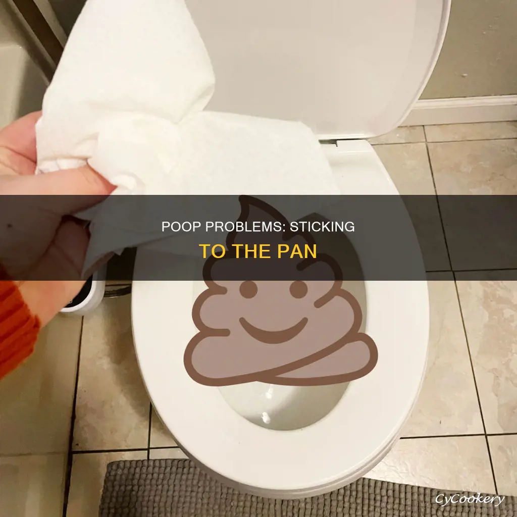 why does my poop stick to the pan