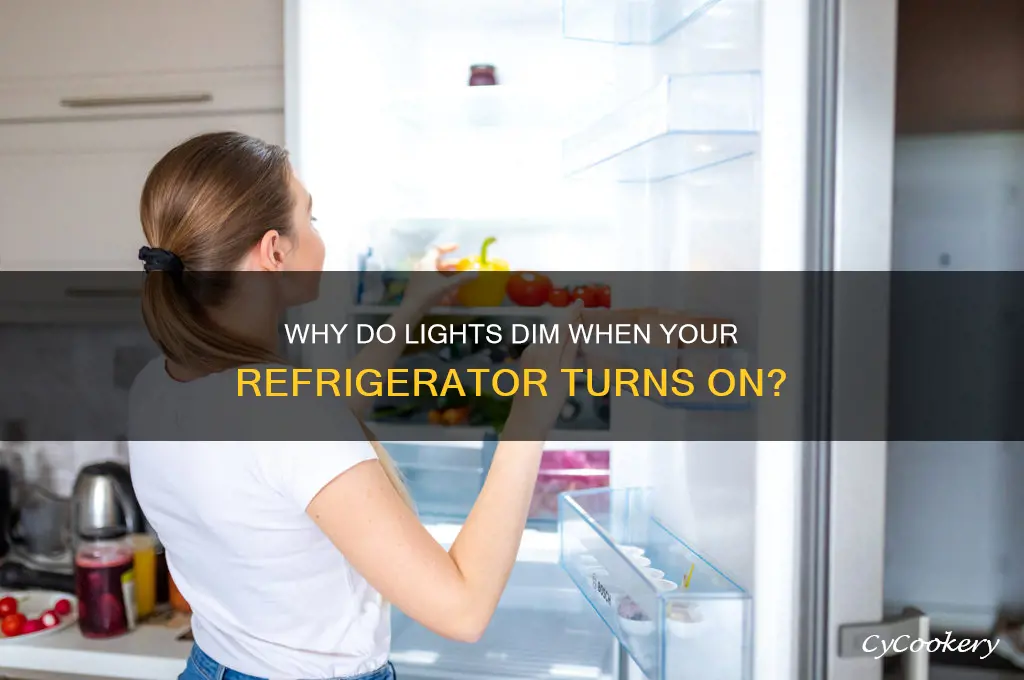 why lights dim when refrigerator turns on