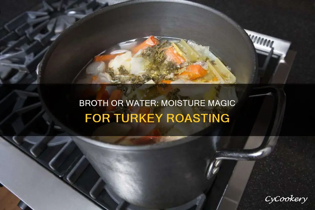 why put broth or water in turkey roasting pan