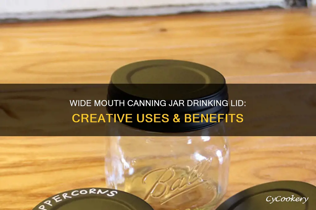wide mouth canning jar drinking lid