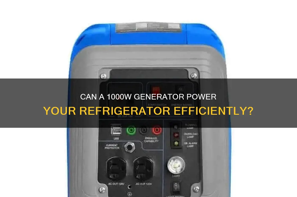 will a 1000w generator run a refrigerator