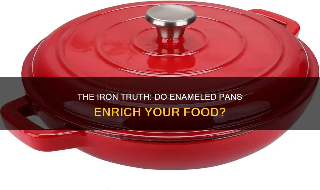 will enameled pans still add iron to food