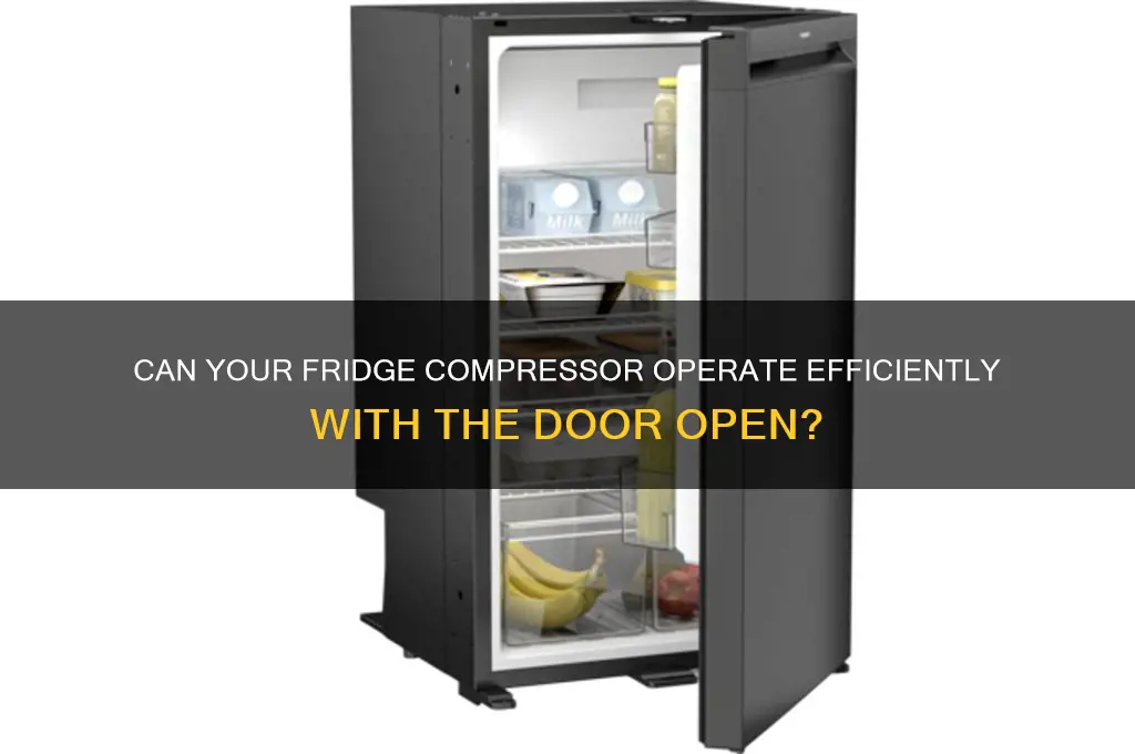 will refrigerator compressor run with doir ooen