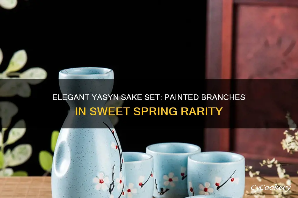yasyn sake set painted branches in sweet spring rare