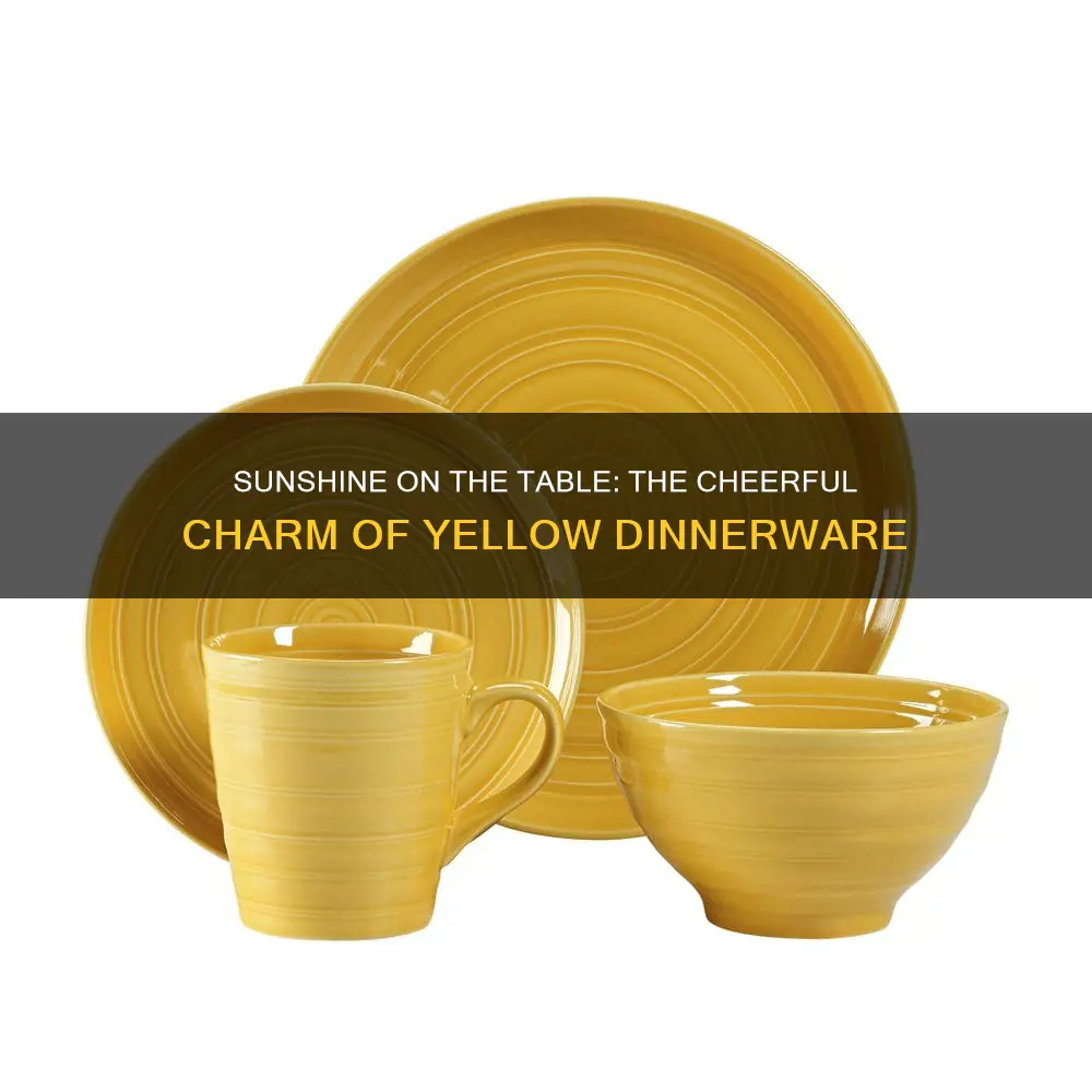 yellow dinnerware set